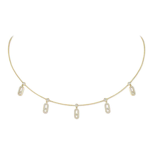 Move Uno Diamond Necklace in Yellow Gold - 1